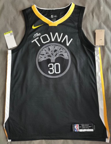 Golden State Warriors 30 Curry Earned Statement Edition black Jersey